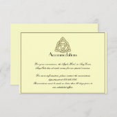 Oogst Goud Keltische Knoop Bruiloft invoegen Informatiekaartje (Voorkant / Achterkant)