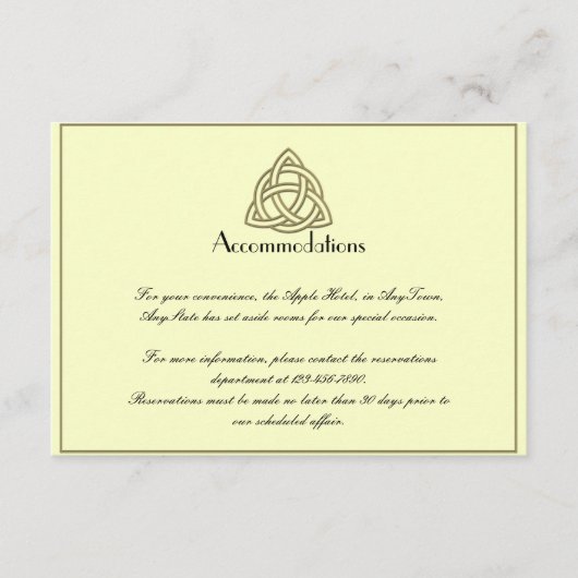 Oogst Goud Keltische Knoop Bruiloft invoegen Informatiekaartje (Voorkant)