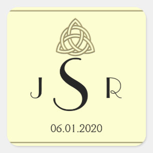 Oogst Goud Keltische Knoop Monogram Sticker