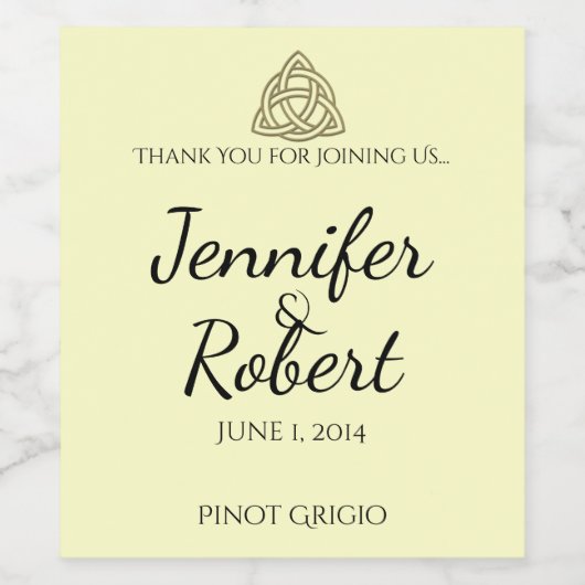 Oogst Goud Keltische Knoop Wijnlabel Wijn Etiket (Enkel label)