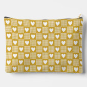 Oogst Gouden Gingham Hart Patch Plaid Etui (Achterkant)
