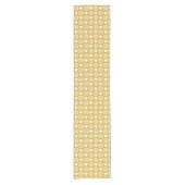 Oogst Gouden Gingham Hart Patch Plaid Korte Tafelloper (Voorkant)