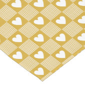 Oogst Gouden Gingham Hart Patch Plaid Korte Tafelloper (Hoek)
