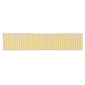 Oogst Gouden Gingham Hart Patch Plaid Korte Tafelloper (Horizontaal)