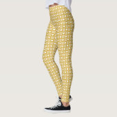 Oogst Gouden Gingham Hart Patch Plaid Leggings (Links)