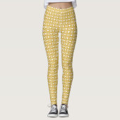 Oogst Gouden Gingham Hart Patch Plaid Leggings (Voorkant)