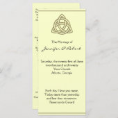 Oogst Gouden Keltische Knoop Trouwprogramma Programmakaart (Voorkant / Achterkant)