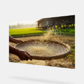 Oogst Graan, Rijstveld Acryl Bord (Hoek)