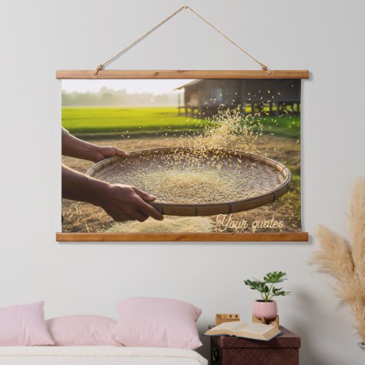 Oogst Graan, Rijstveld Hangend Wandkleed (Slaapkamer)