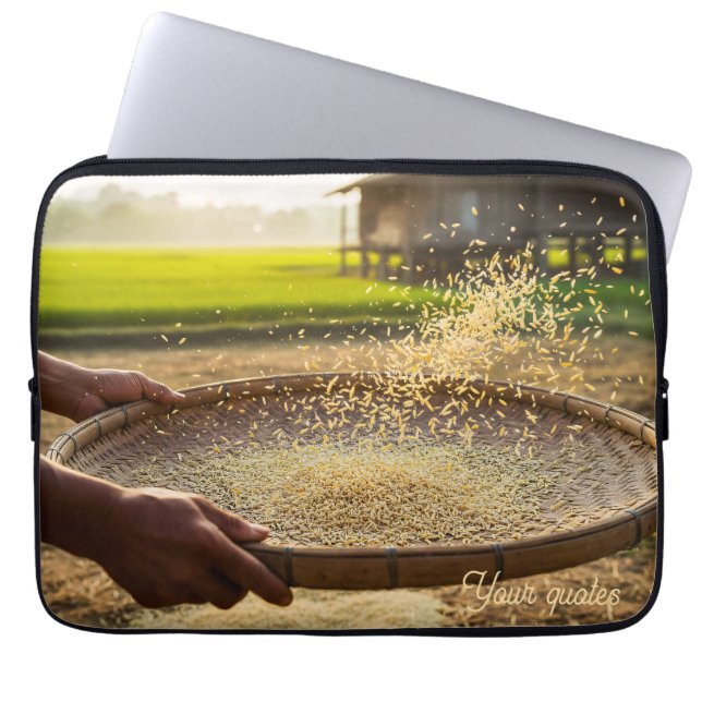 Oogst Graan, Rijstveld Laptop Sleeve (Voorkant)