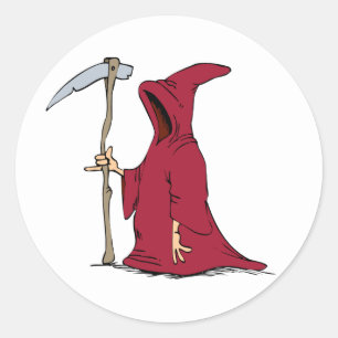 Oogst Grim Reaper Verloren Ziel Halloween Nacht Ronde Sticker