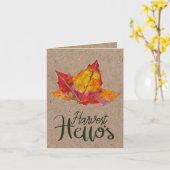 Oogst Hallo Herfst Wenskaart Kaart (Gele Bloem)