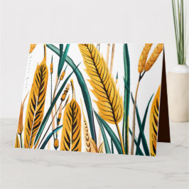 Oogst Harmony: Een warmtegatroon op een wit canvas Kaart