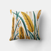 Oogst Harmony: Een warmtegatroon op een wit canvas Kussen (Achterkant)