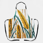 Oogst Harmony: Een warmtegatroon op een wit canvas Schort (Voorkant)