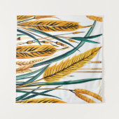 Oogst Harmony: Een warmtegatroon op een wit canvas Wandkleed (Voorkant (horizontaal))