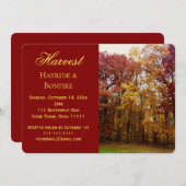 Oogst Hayride en Bonfire Invitation Kaart (Voorkant / Achterkant)