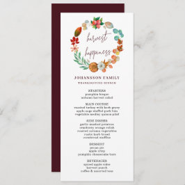 OOGST HERFST POMPOEN KRANS THANKSGIVING DINER MENU