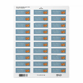 Oogst Herfst Pompoenen Bladeren Blauw Etiket (Full Sheet)