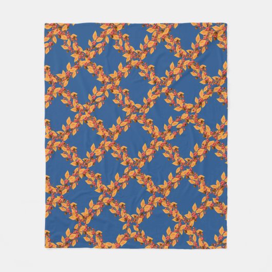 Oogst Herfst Wreaten Pattern Custom Fleece Blanket (Voorkant)