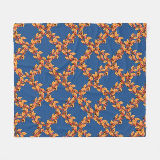 Oogst Herfst Wreaten Pattern Custom Fleece Blanket (Voorkant (Horizontaal))
