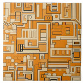 Oogst Hues Abrikoos Mozaïek Patroon Tegeltje (Voorkant)