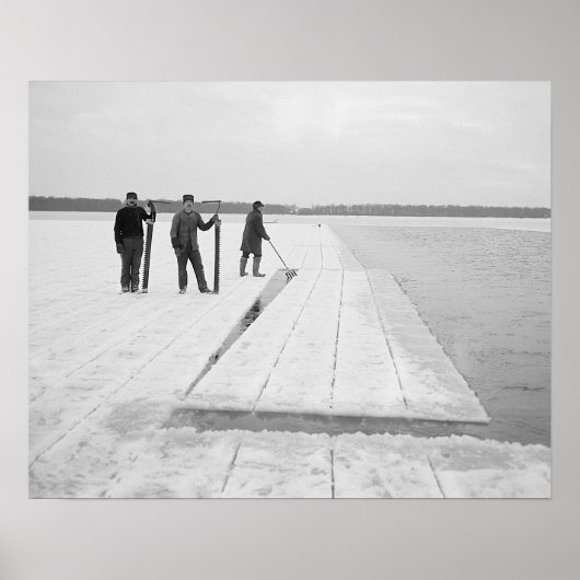 Oogst Ice Blocks, 1906.  foto Poster (Voorkant)