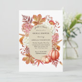Oogst in de herfst | Bruiloftsborrel met herfstblo Kaart (Staand voorkant)