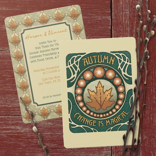 Oogst in de herfst, dinerparty kaart