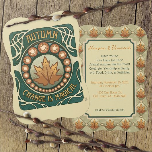 Oogst in de herfst, dinerparty kaart