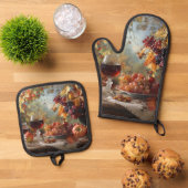Oogst in de herfst ovenwant & pannenlap set (Top down)