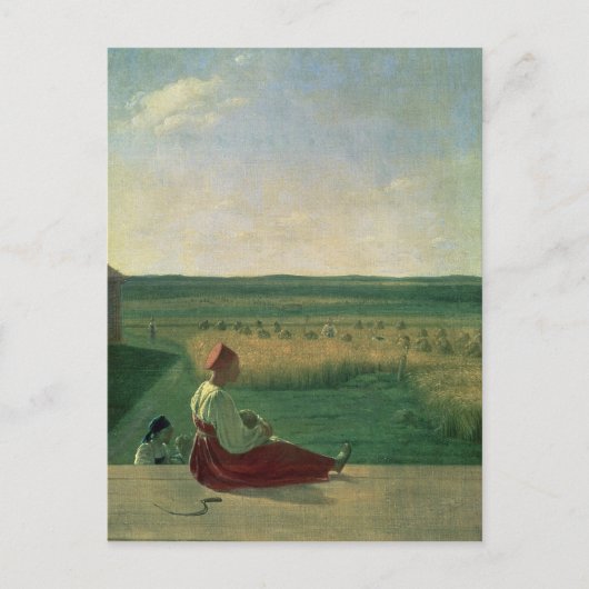 Oogst in de zomer, 1820 briefkaart (Voorkant)