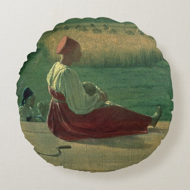 Oogst in de zomer, 1820 rond kussen (Voorkant)