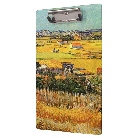 Oogst in La Crau, met Montmajour in de Backgro Klembord (Links)