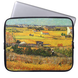 Oogst in La Crau, met Montmajour in de Backgro Laptop Sleeve