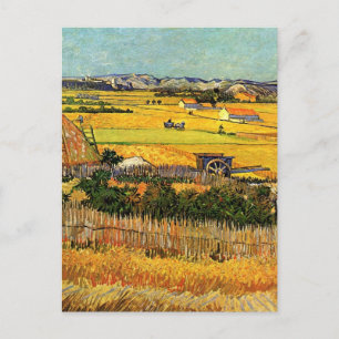 Oogst in La Crau, Montmajour door Vincent van Gogh Briefkaart