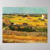 Oogst in La Crau, Montmajour door Vincent van Gogh Poster (Voorkant)