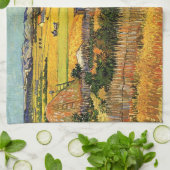 Oogst in La Crau, Montmajour door Vincent van Gogh Theedoek (Gevouwen)