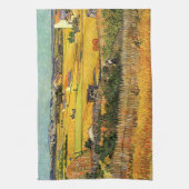 Oogst in La Crau, Montmajour door Vincent van Gogh Theedoek (Verticaal)