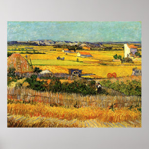 Oogst in La Crau (van Gogh) Poster