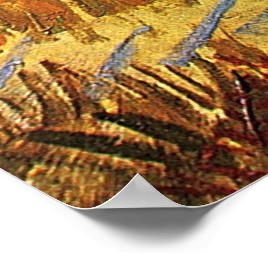 Oogst in La Crau (van Gogh) Poster (Hoek)