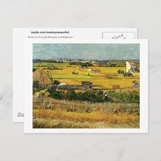 Oogst in La Crau, Vincent Van Gogh Briefkaart (Voorkant / Achterkant)