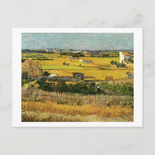 Oogst in La Crau, Vincent Van Gogh Briefkaart (Voorkant)