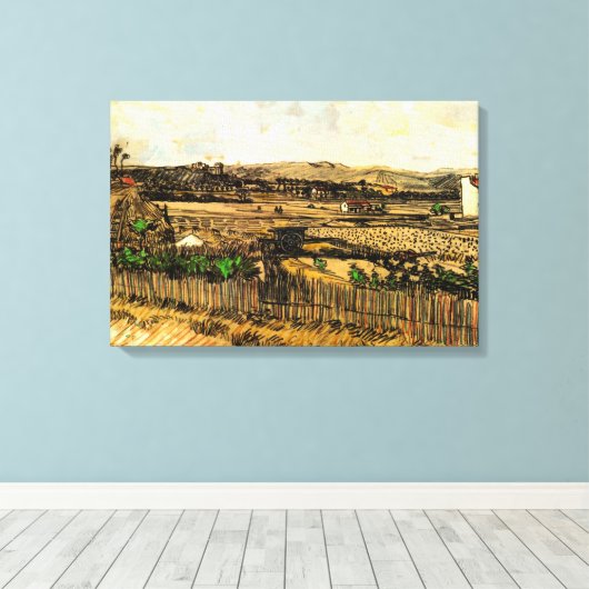Oogst in Provence Montmajour door Vincent van Gogh Canvas Afdruk (Insitu (Houten vloer))