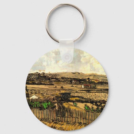 Oogst in Provence Montmajour door Vincent van Gogh Sleutelhanger (Voorkant)