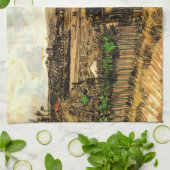 Oogst in Provence Montmajour door Vincent van Gogh Theedoek (Gevouwen)