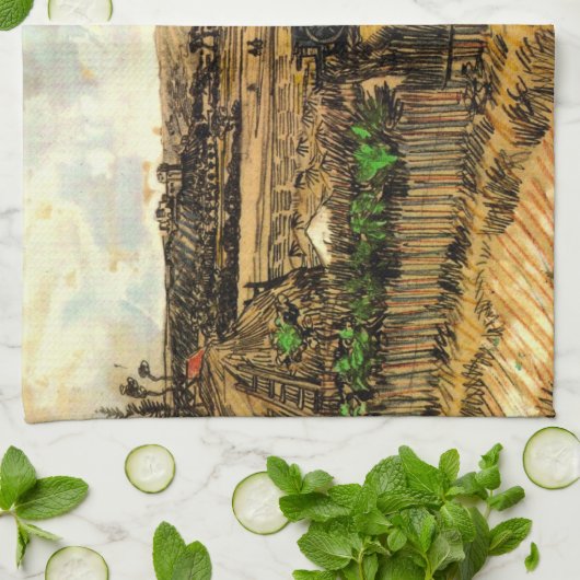 Oogst in Provence Montmajour door Vincent van Gogh Theedoek (Gevouwen)