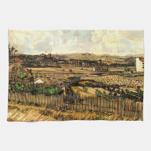 Oogst in Provence Montmajour door Vincent van Gogh Theedoek (Horizontaal)