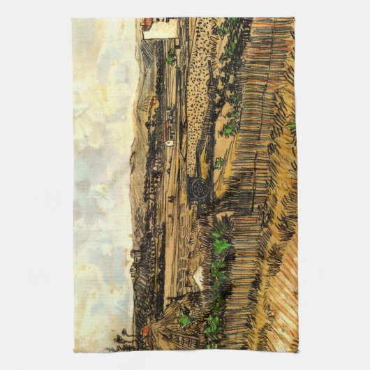 Oogst in Provence Montmajour door Vincent van Gogh Theedoek (Verticaal)