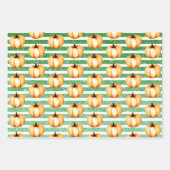 Oogst Kerst Pompoen Glitter Strepen Inpakpapier Vel (Voorkant 2)